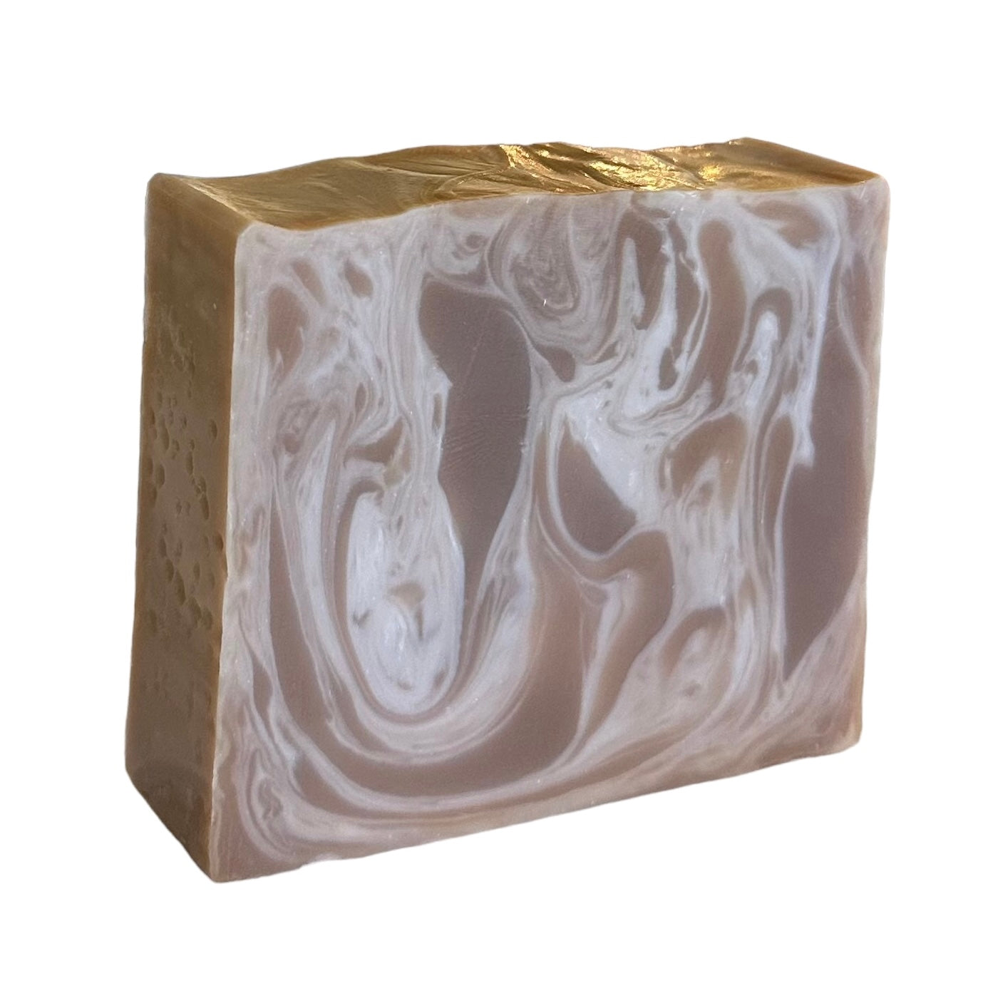 outlaw canyon tallow bar soap, brown color with white swirls