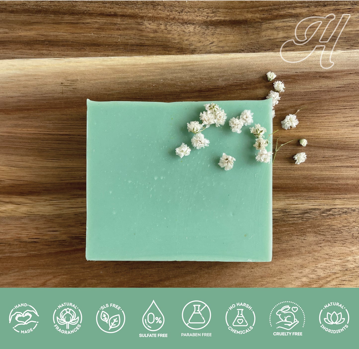 Palo Santo bar soap teal color