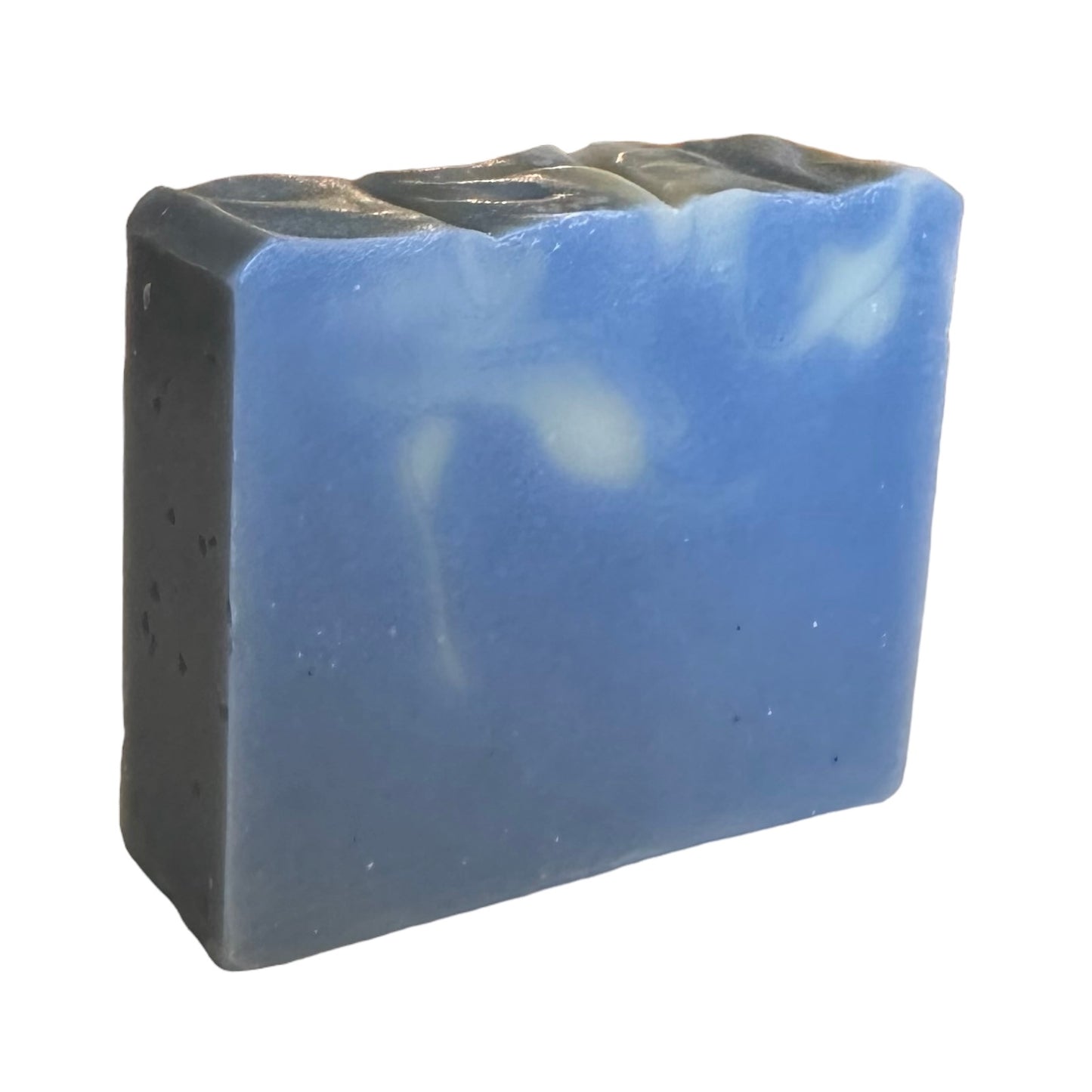 right as rain tallow bar soap, blue color with white color drops