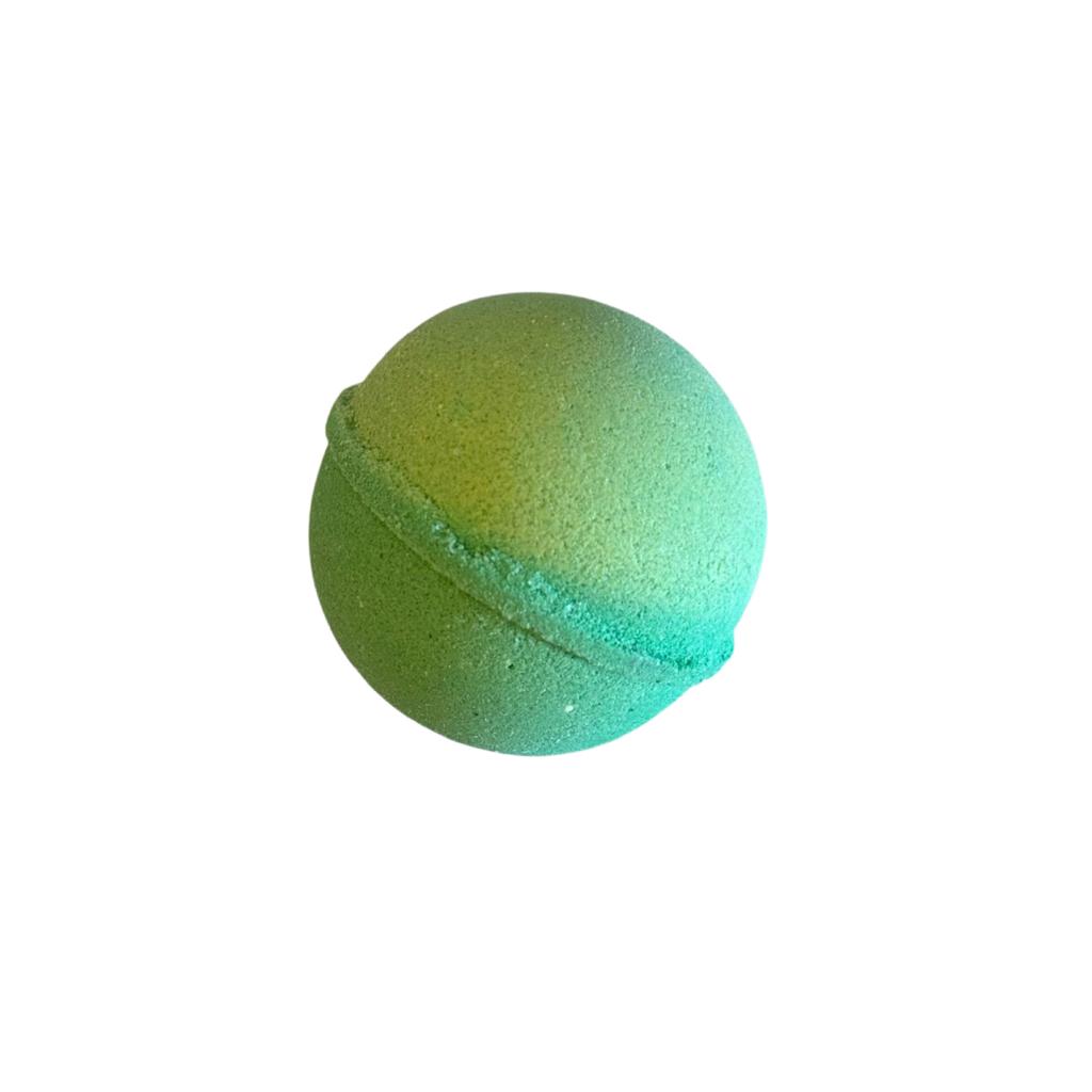 green colored bath bomb with cactus flower scent